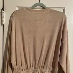 Zara tan long sleeve blouse
